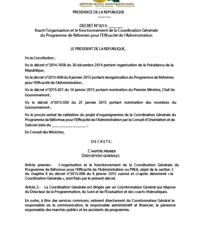 Décret CG PREA